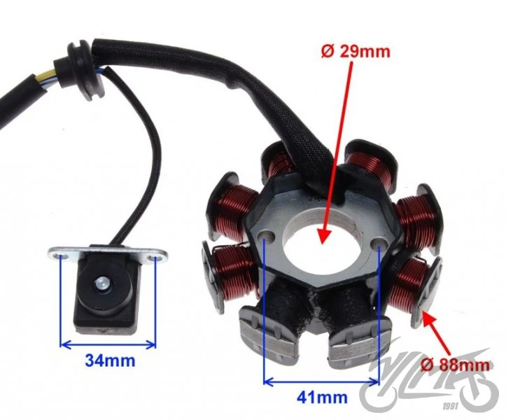 Stator iskrownik 8 cewek GY6 — ujęcie 4