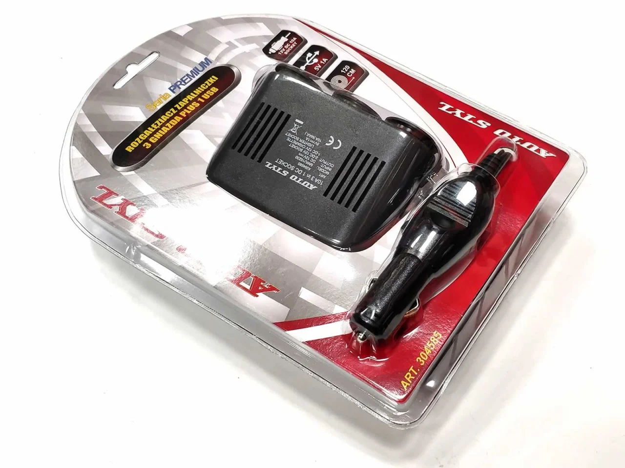 Rozgałęziacz zapalniczki PREMIUM 3 in 1 + USB — ujęcie 3