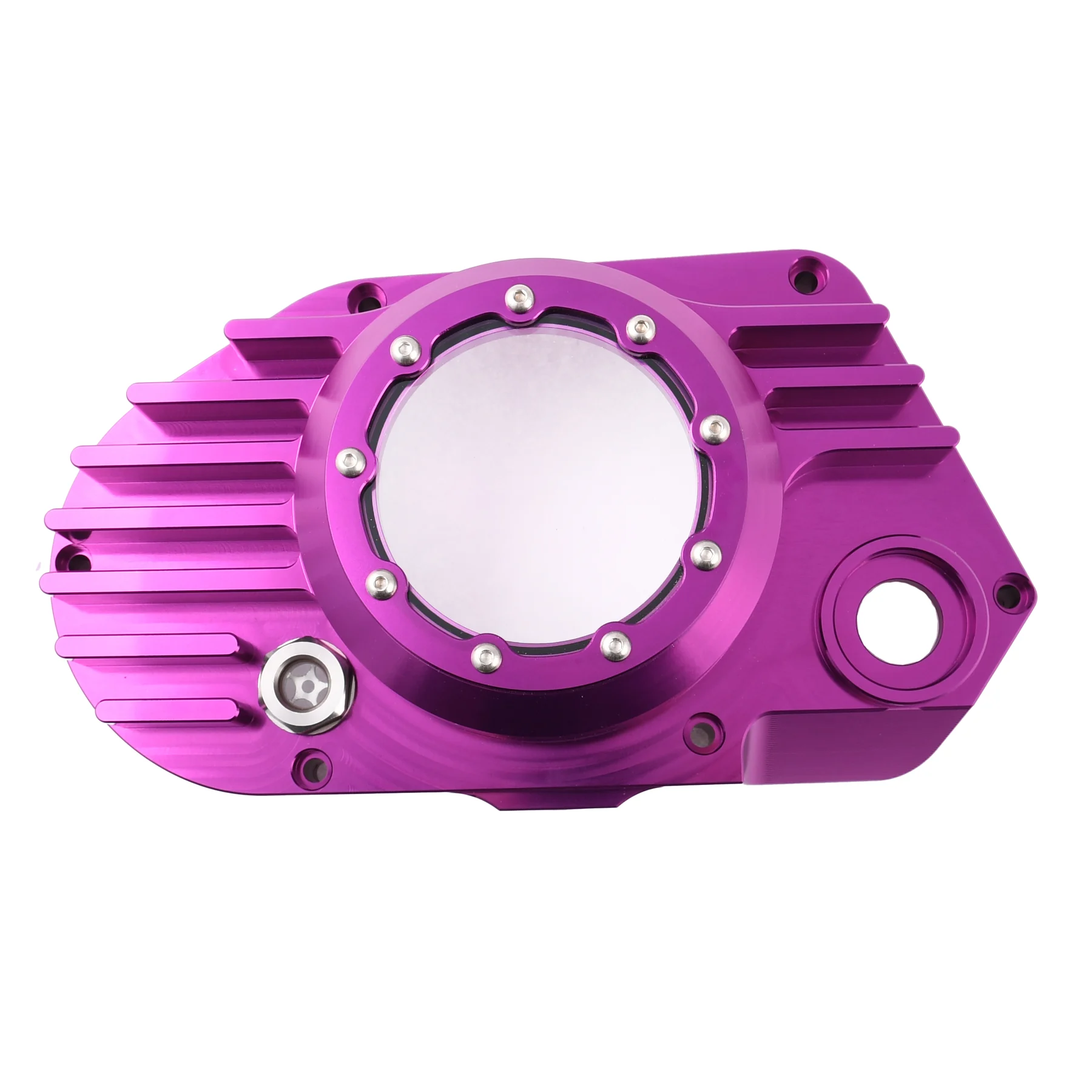 Pokrywa silnika Simson S51 SR50 lewa aluminium CNC clear fioletowa + śruby DPR Performance — ujęcie 6