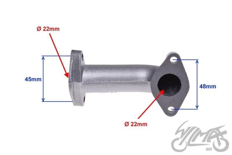 Króciec gaźnika do silnika 4T 110 cm³ — 22 mm — ujęcie 2