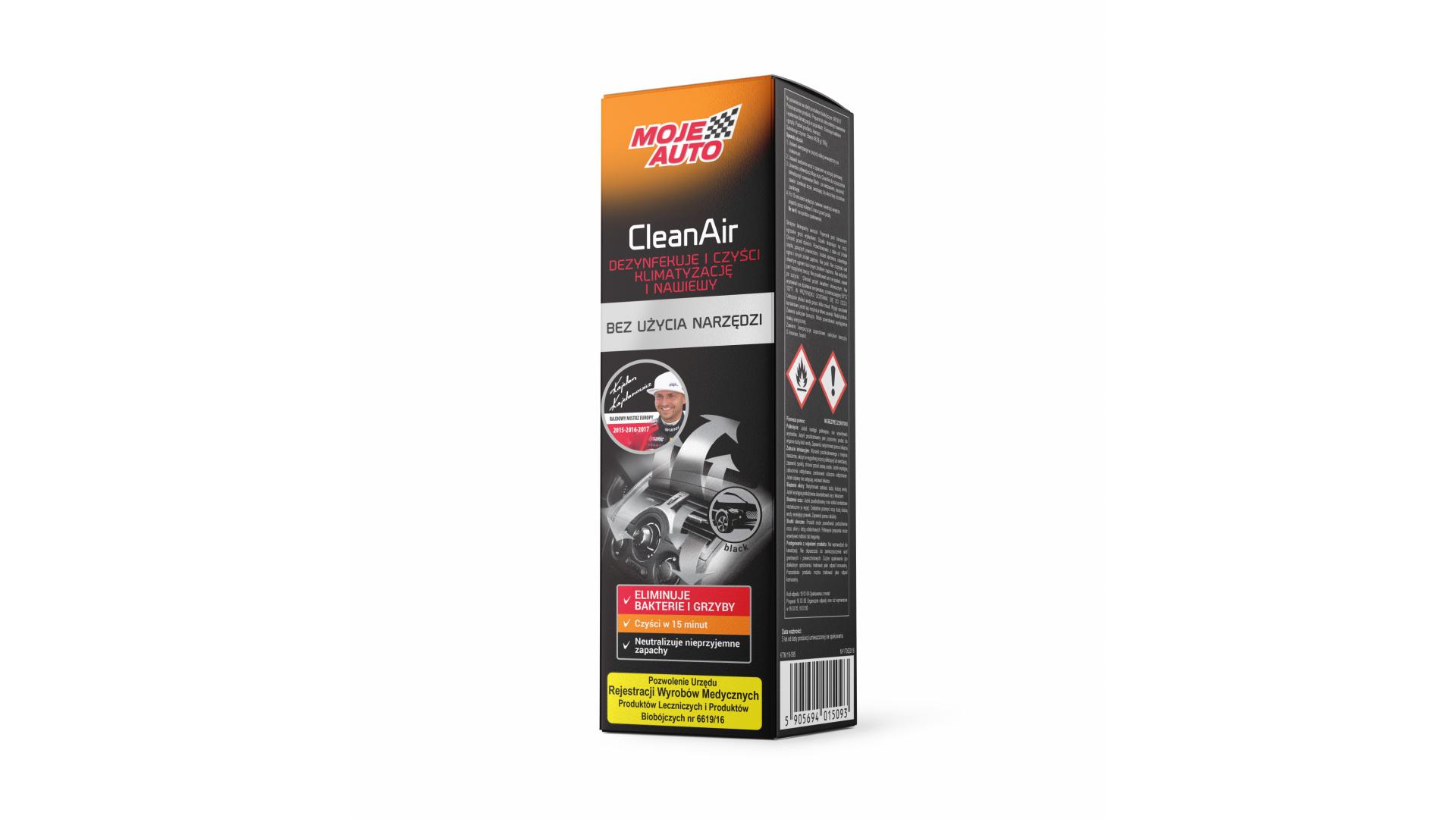 CleanAir - Odświeżacz Klimatyzacji i Nawiewów - Black 150 ml MOJE AUTO 19-595