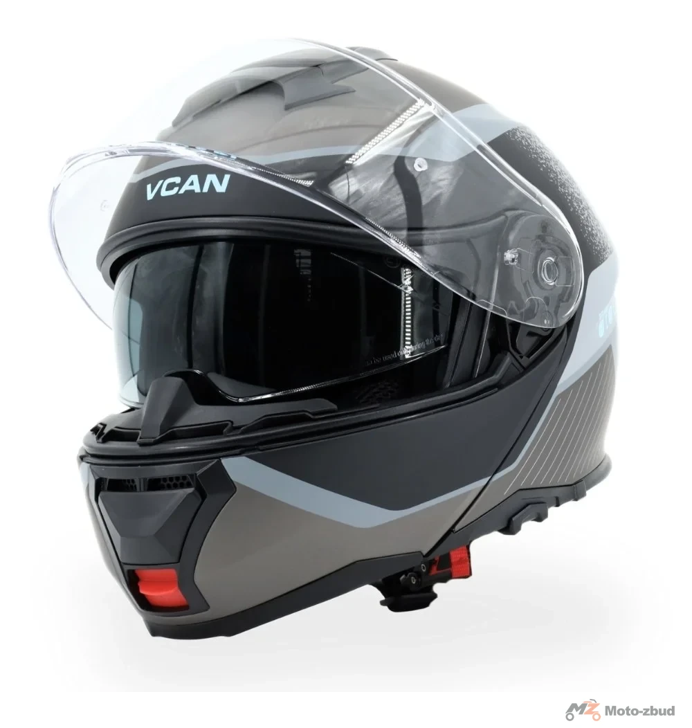 Kask VCAN model H272 sports grey Black z podnoszoną szczęką i blendą czarno-grafitowo-szary mat M — ujęcie 3