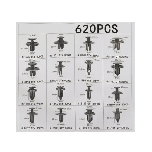 Zestaw spinek / klipsów / kołków samochodowych + ściągacze 625 szt. — ujęcie 13