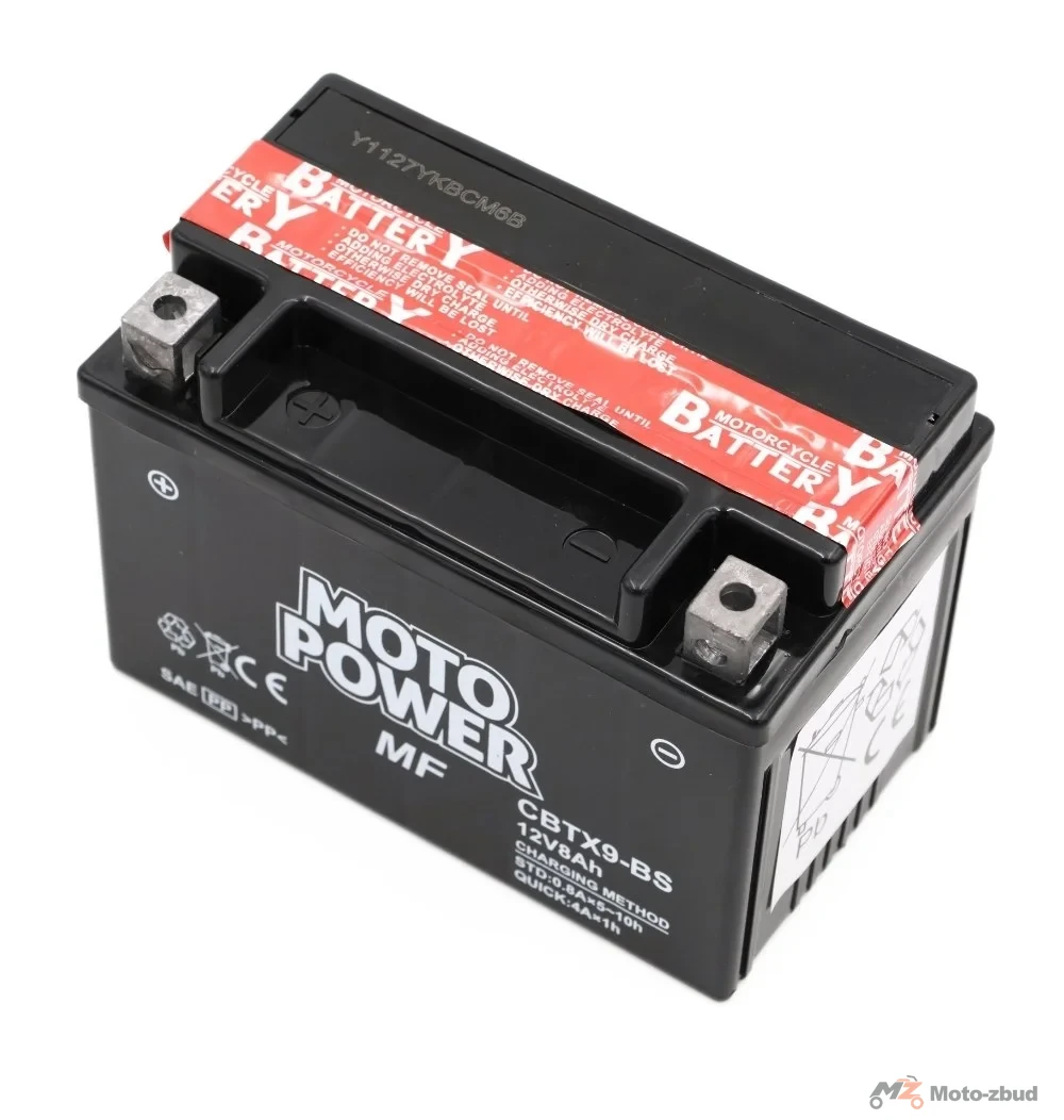 Akumulator MOTO power 12 V/8 Ah CBTX9-BS suchoładowany (+-) (wys.x szer.x dł.) (105*87*150) (pakowane po 6 sztuk) — ujęcie 2