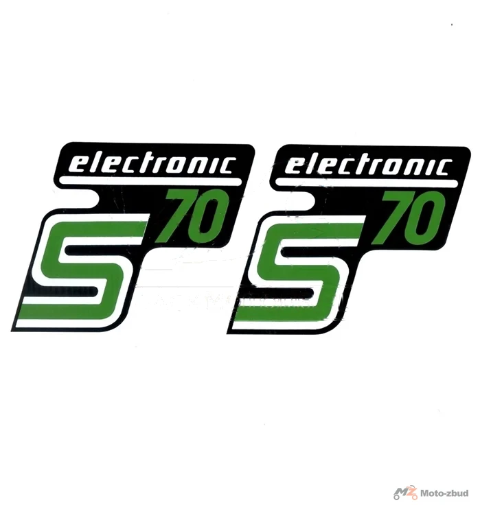 Naklejka Simson pokrywy elektronik S70 zielono biała kpl.