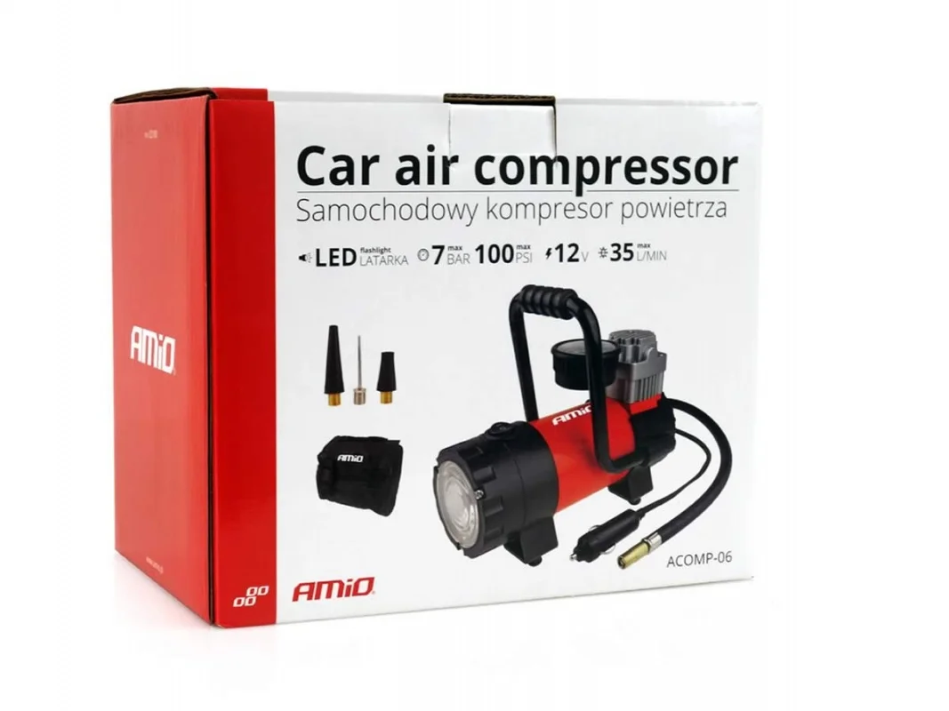 Kompresor samochodowy 12V HQ LED ACOMP-06 — ujęcie 2