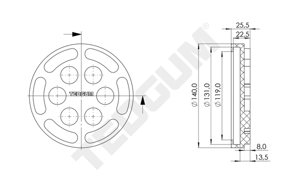 Podkładka podnośnika 140 mm-zewn TEDGUM TED44262 — ujęcie 5