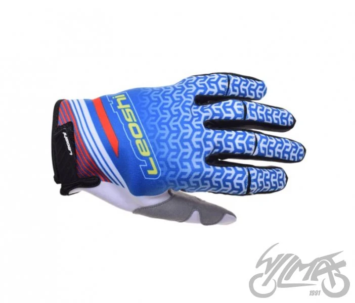Rękawice Leoshi MX — niebieski / czerwony — rozmiar M