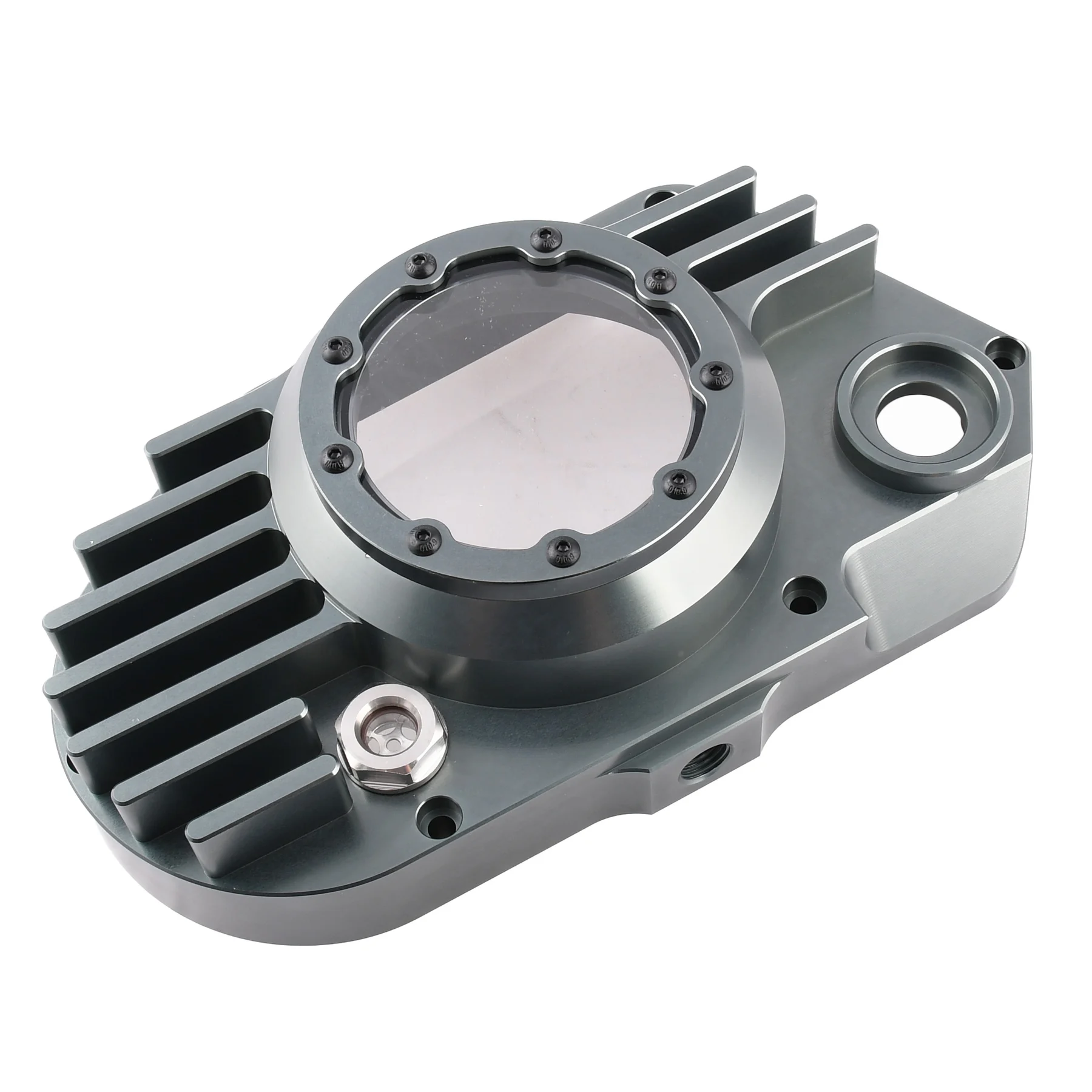 Pokrywa silnika Simson S51 SR50 lewa aluminium CNC clear titanium + śruby DPR Performance — ujęcie 6