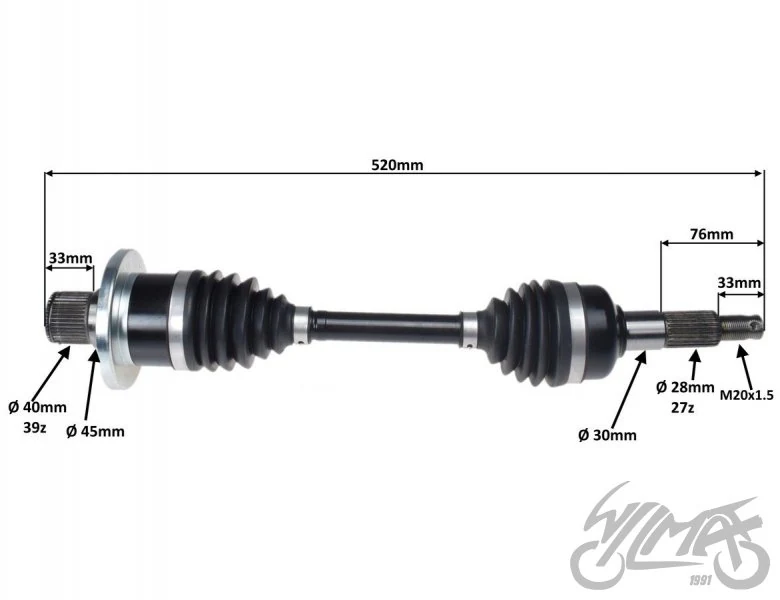 Półoś lewy tył do CFMoto 450 520 — ujęcie 2