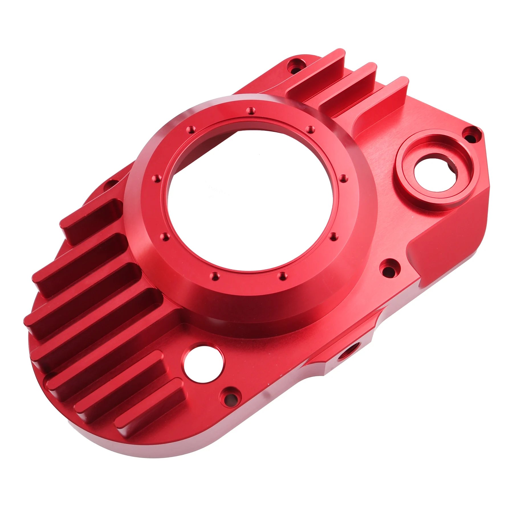 Pokrywa silnika Simson S51 SR50 lewa aluminium CNC clear czerwona + śruby DPR Performance — ujęcie 2