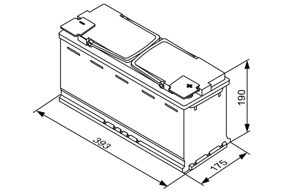 Akumulator 105 Ah 950A 394×175×190 P+ AGM Start-stop BOSCH 0 092 S5A 150 — ujęcie 5