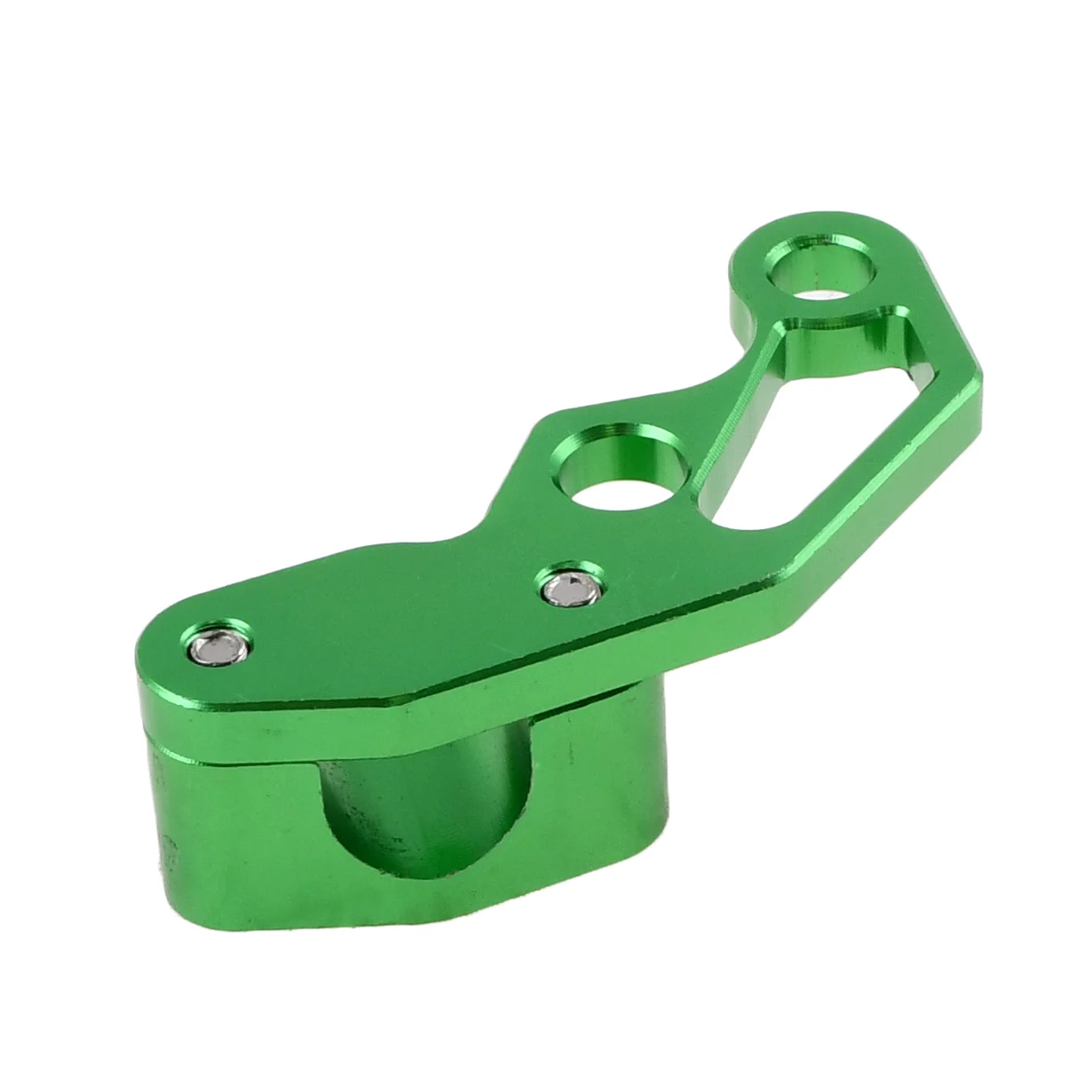 Uchwyt przewodu hamulcowego Simson S50 S51 zielony aluminium CNC anoda Racing Force — ujęcie 2