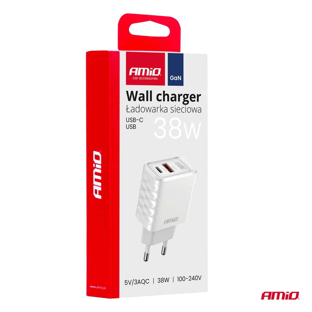Ładowarka sieciowa Quick Charge GaN 38 W USB-A + USB-C — ujęcie 5