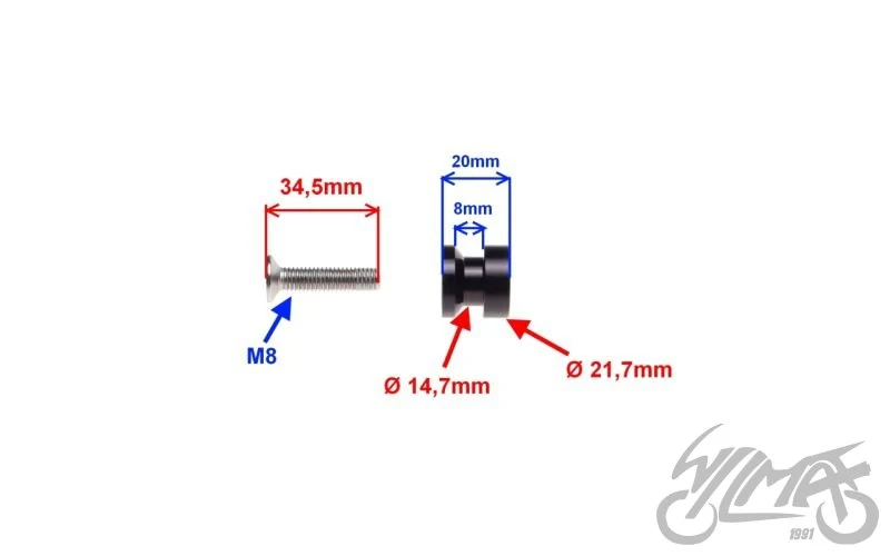 Uchwyt wahacza do podnośnika M8 × 1,25 czarny — ujęcie 2