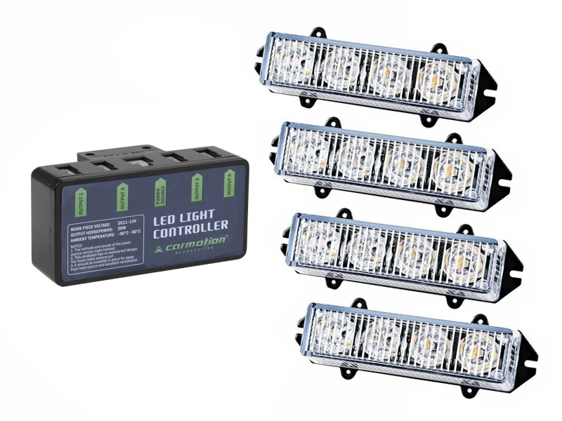 Światła stroboskopowe / stroboskopy ostrzegawcze 4x4 LED 12V 16W — ujęcie 4
