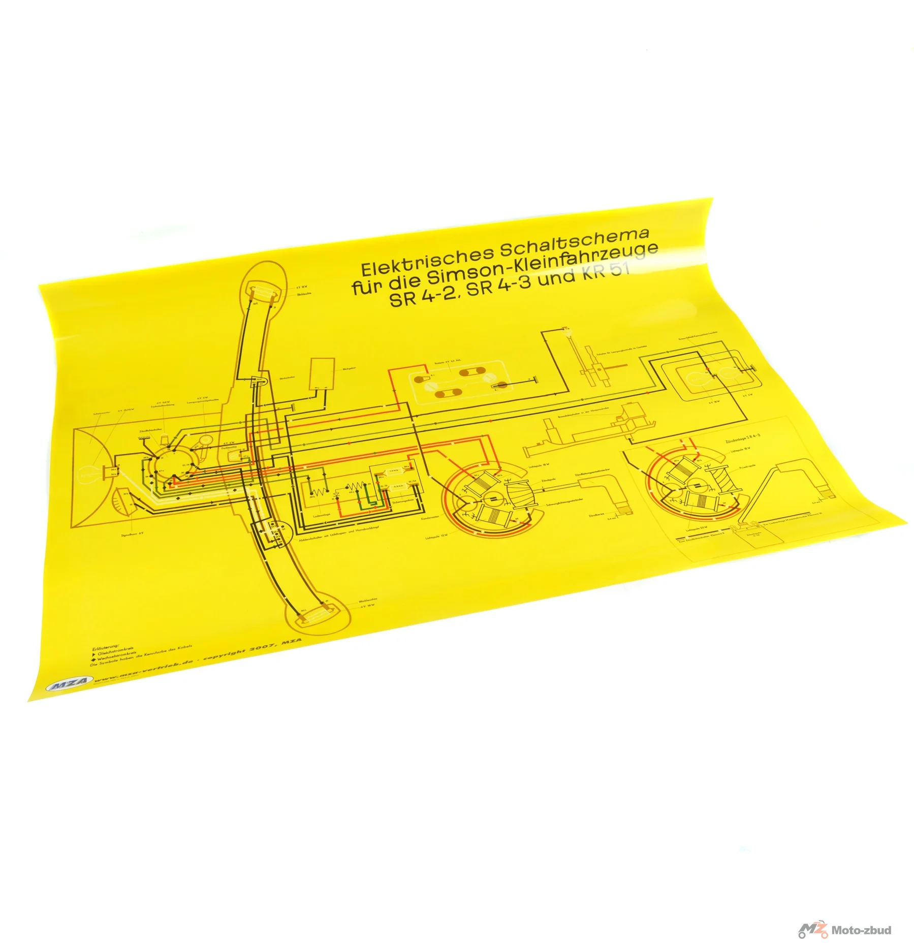Plakat schemat instalacji Simson SR4-2 SR4-3 KR51 MZA