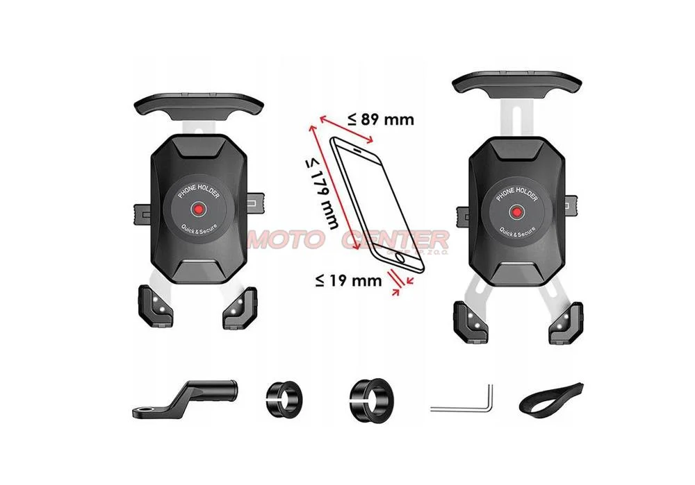Uchwyt motocyklowy na telefon Extremestyle R15, metalowy — ujęcie 2