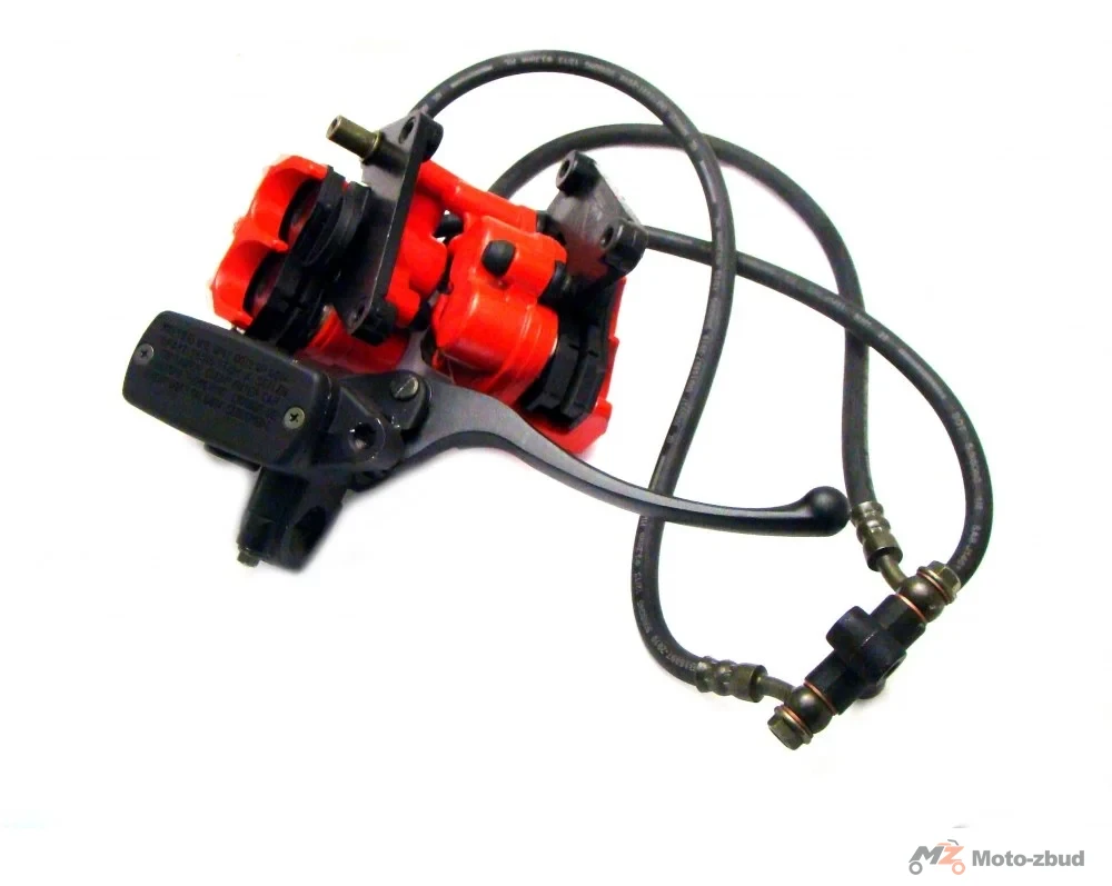Junak M16 125 cm³/320 cm³ układ hamulca hydraulicznego przód kpl. (2010-2013) (czarny mat; zaciski czerwone)