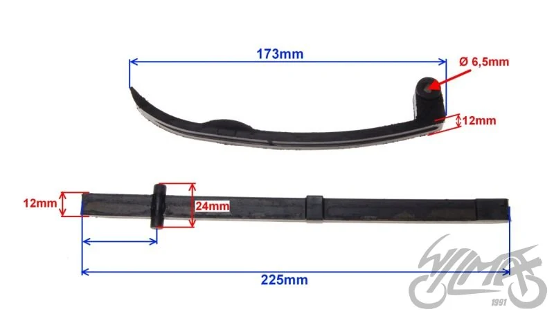 Prowadnica łańcuch rozrządu — komplet do Suzuki GN125 — ujęcie 2