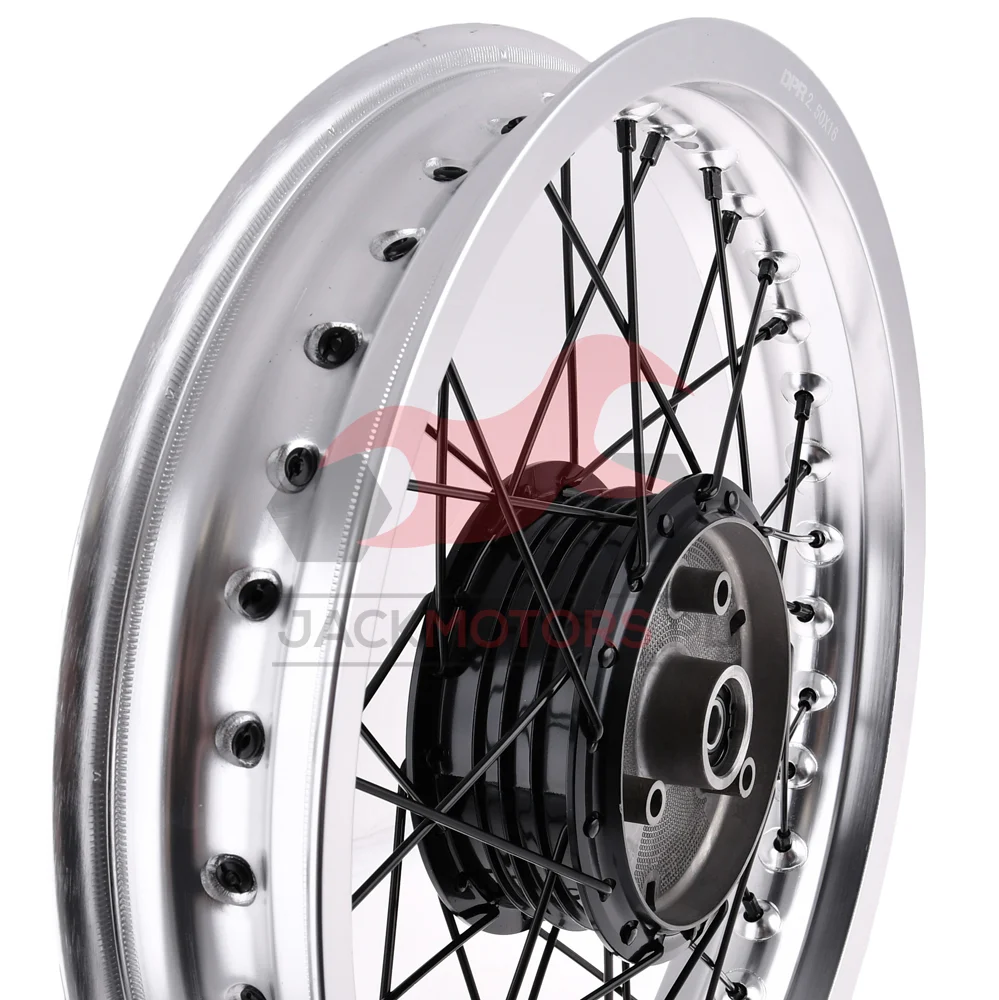 Koło jezdne Simson 2,50 × 16 S50/51/70 aluminium DPR Classic czarna piasta + szprychy — ujęcie 5