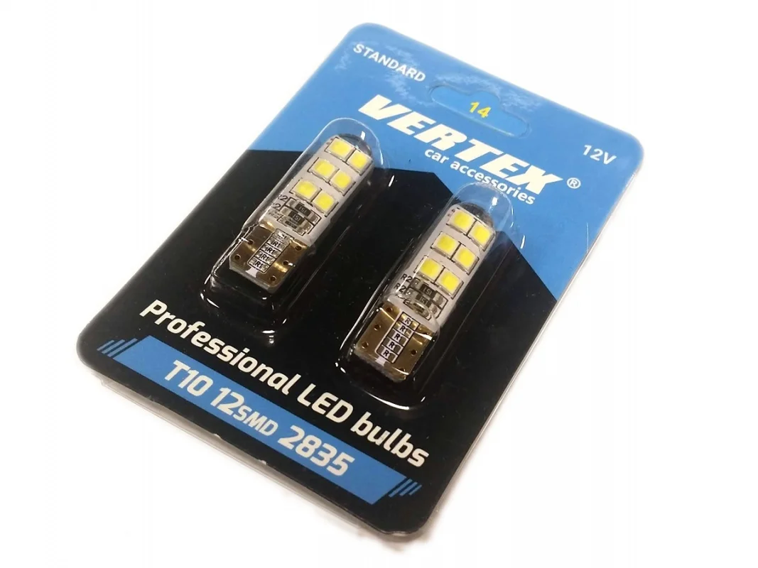 Żarówka W5W T10 12V 12xLED SMD2835 silikon biała (2szt.) — ujęcie 3