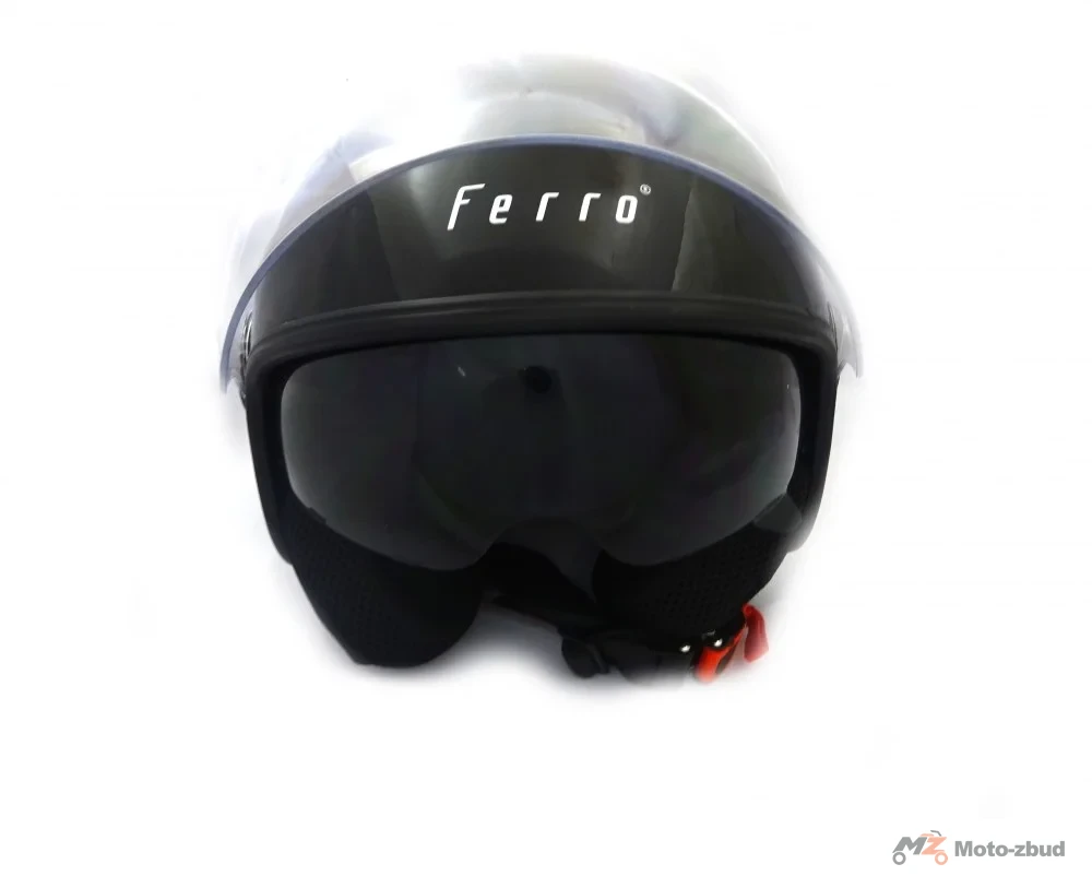 Kask Ferro 809AL z szybą i blendą przeciwsłoneczną bez szczęki czarny S — ujęcie 2