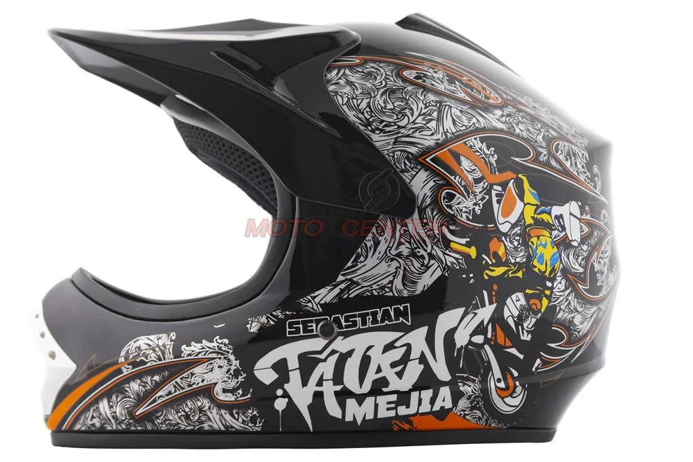 Kask crossowy MPX Dziecięcy WL-801A Junior Tatan czarny S — ujęcie 2
