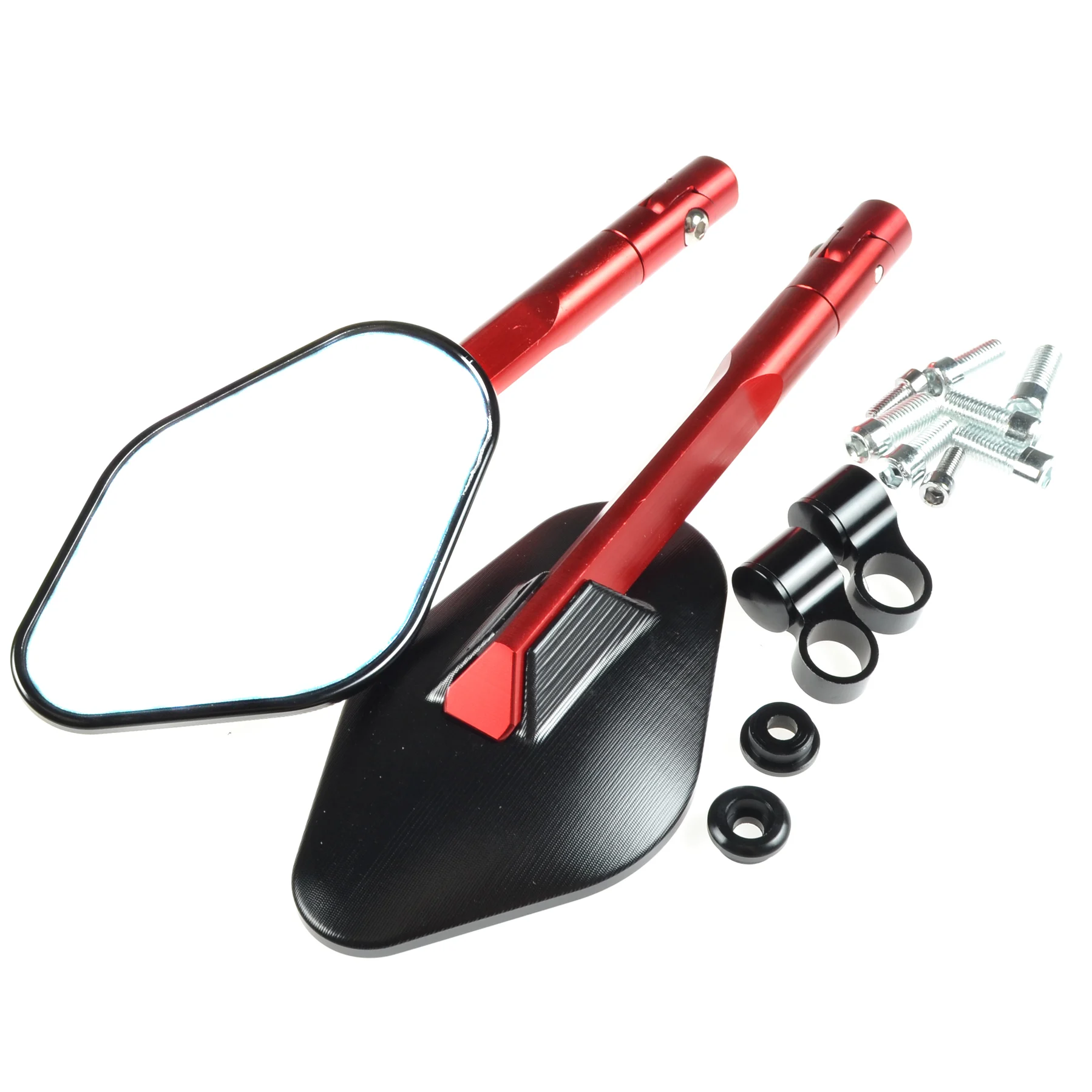 Lusterko czerwone racing V2 aluminium Replika kpl.