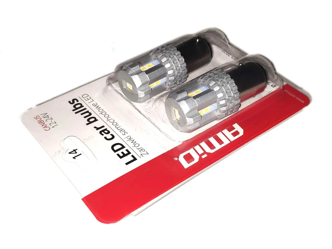 Żarówka BAY15D 12V/24V 12x3020 SMD UltraBright LED CANBUS biała AMIO (2szt.) — ujęcie 4