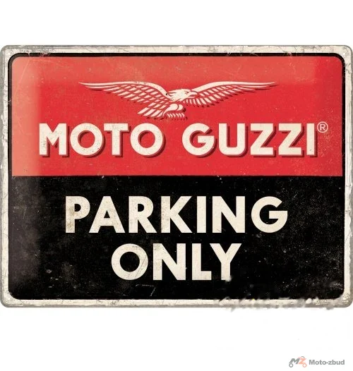 Tablica plakat 30 × 40 moto guzzi parking only 23261