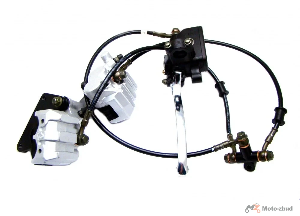 Junak M16 125 cm³/320 cm³ układ hamulca hydraulicznego przód kpl. (2014-2016) (czarny mat/chrom; zaciski srebrne)