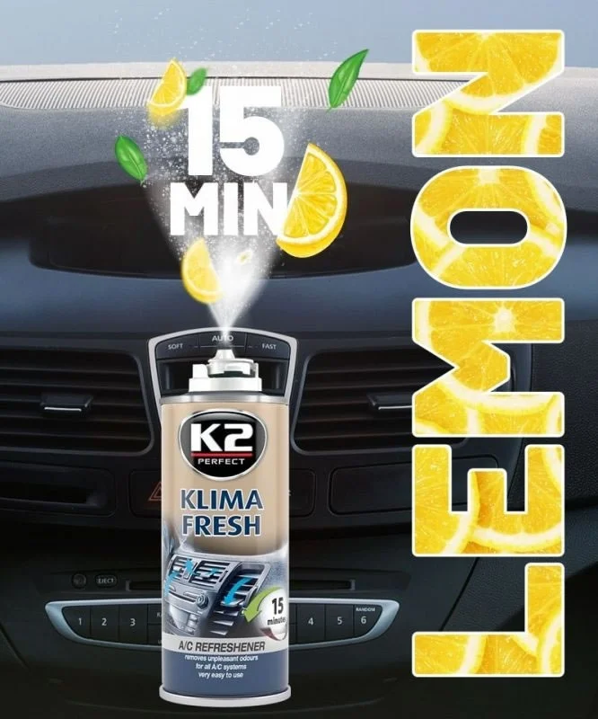 K2 KLIMA FRESH Środek do odświeżania klimatyzacji LEMON 150ml — ujęcie 5