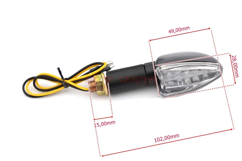 Kierunkowskazy Moto LED KPL dł. 102 mm białe szklo — ujęcie 3