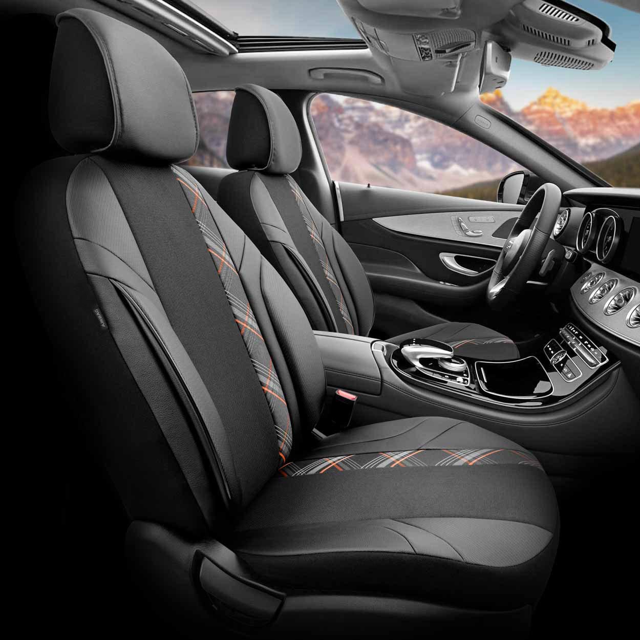 Komplet pokrowców na fotele samochodowe OTOM HORIZON 1805 ORANGE 3-ZIP — ujęcie 10