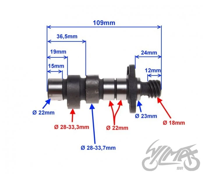 Wałek rozrządu do Suzuki GN125 bez koła — ujęcie 2