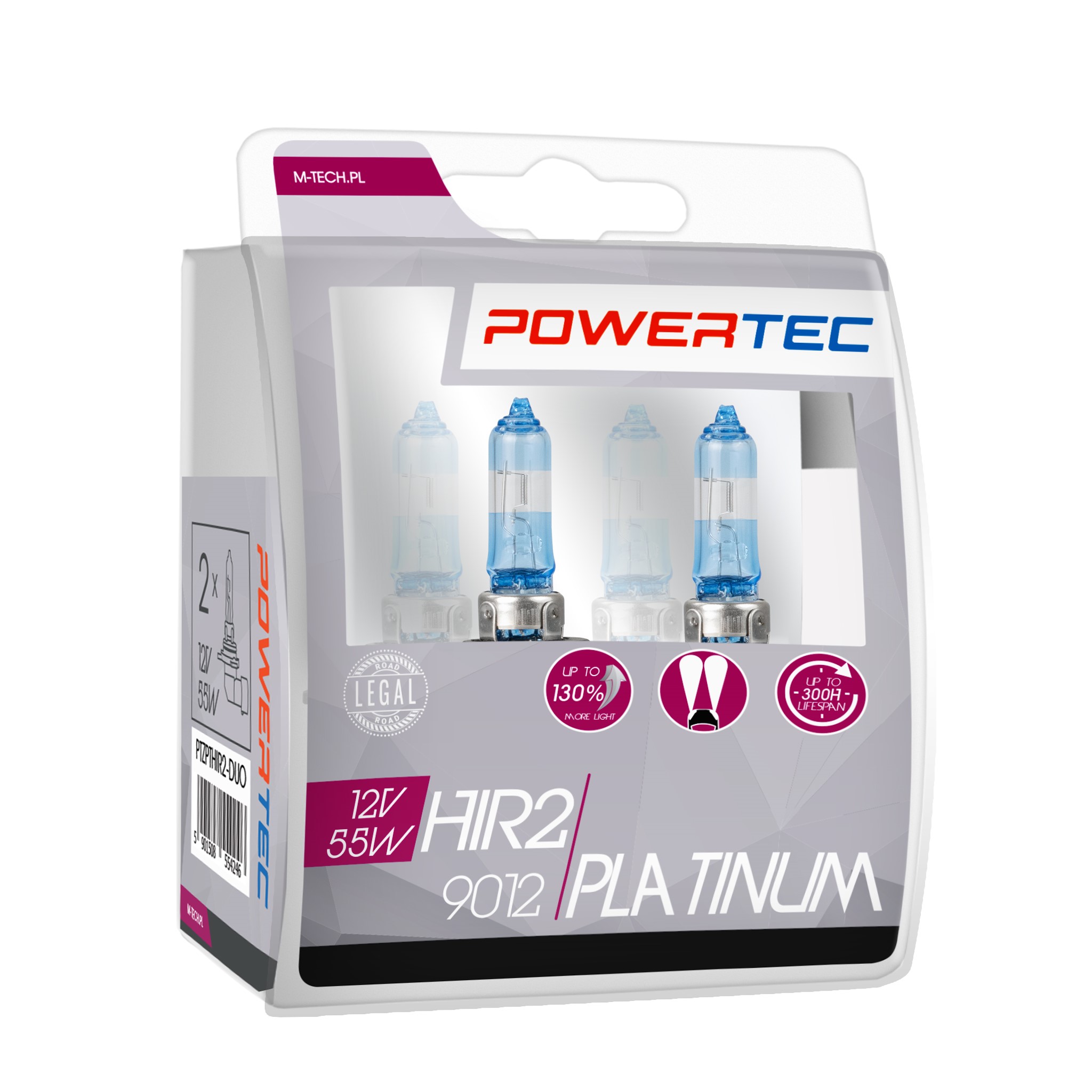 Żarówka halogenowa HIR2 12 V DUO Power. PLAT+130% M-Tech PTZPTHIR2-DUO — ujęcie 3