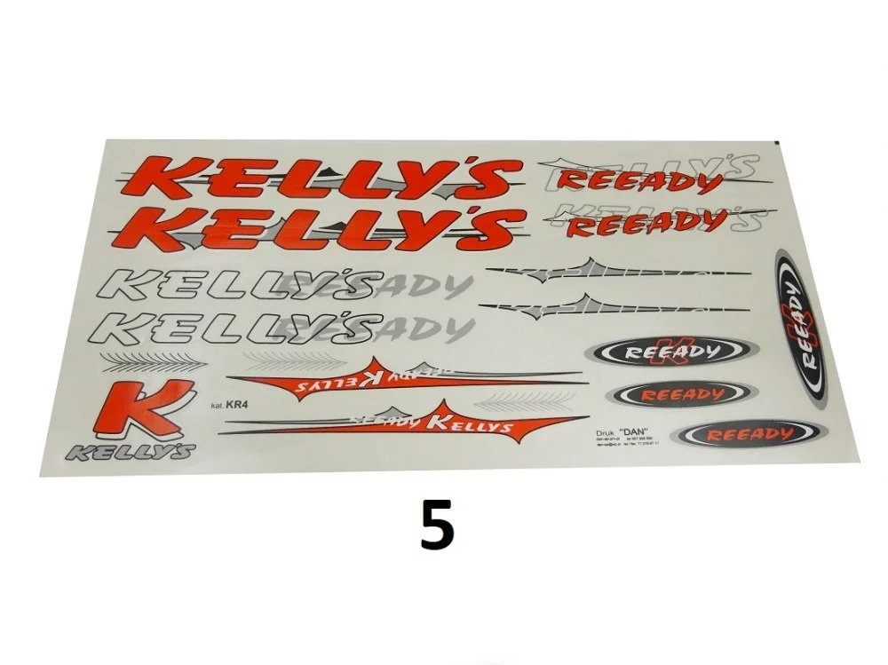 Kalkomania rowerowa kellys czerwona KR4