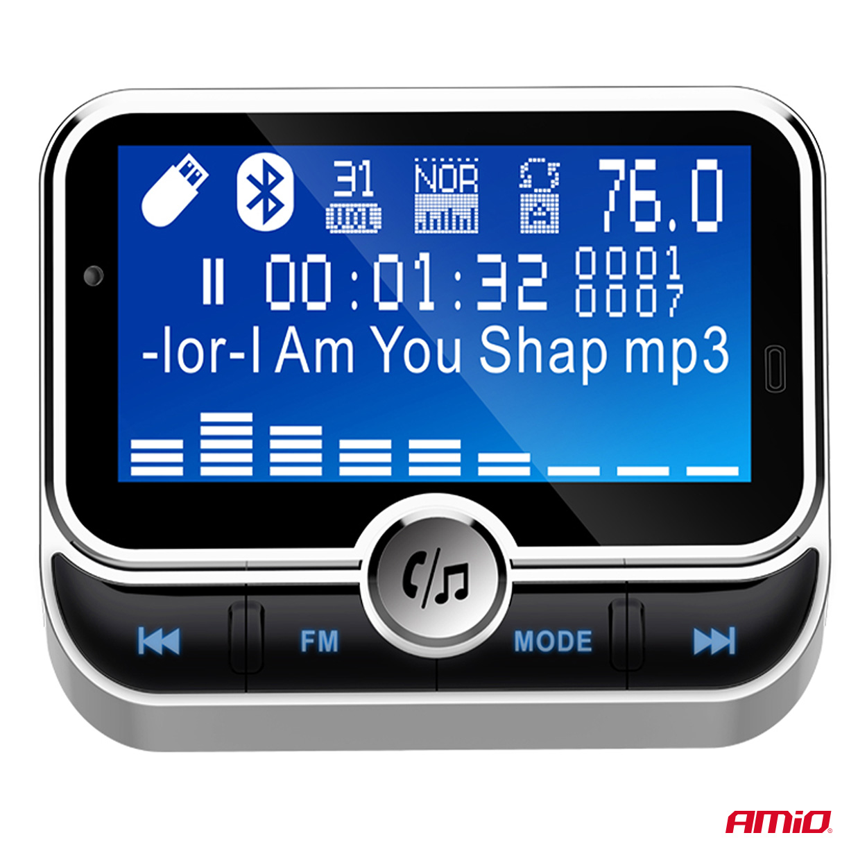 Transmiter samochodowy FM z pilotem 2×USB-A 12 V 24VAMIO-04657 — ujęcie 7