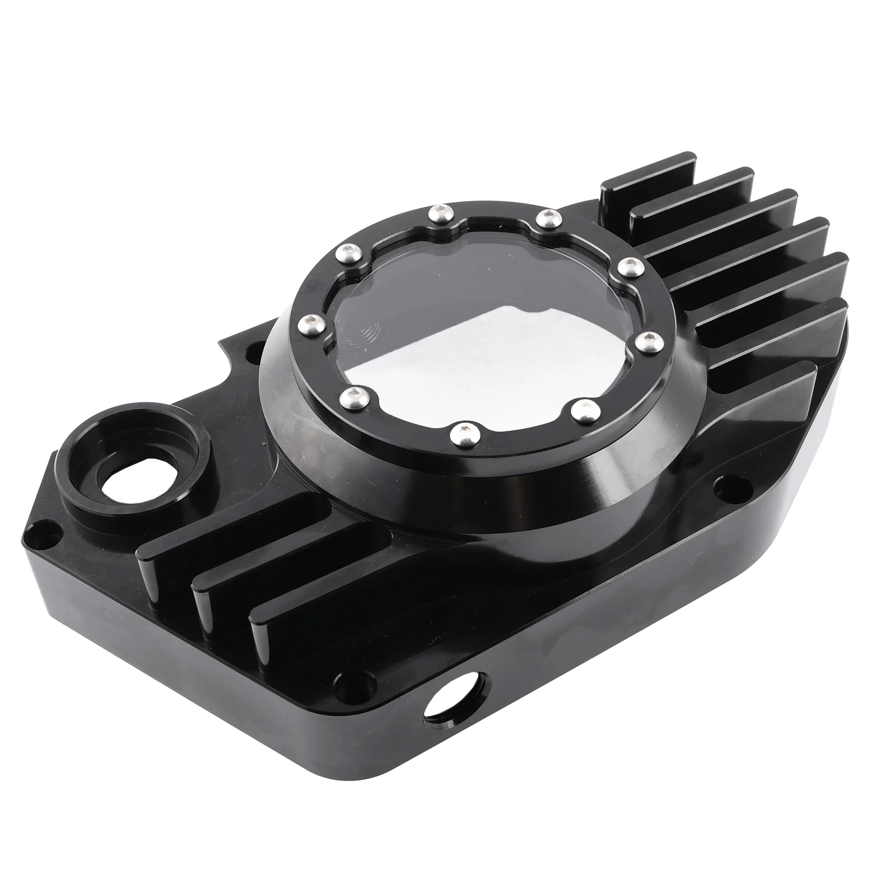 Pokrywa silnika Simson S51 SR50 lewa aluminium CNC clear czarna + śruby DPR Performance — ujęcie 4