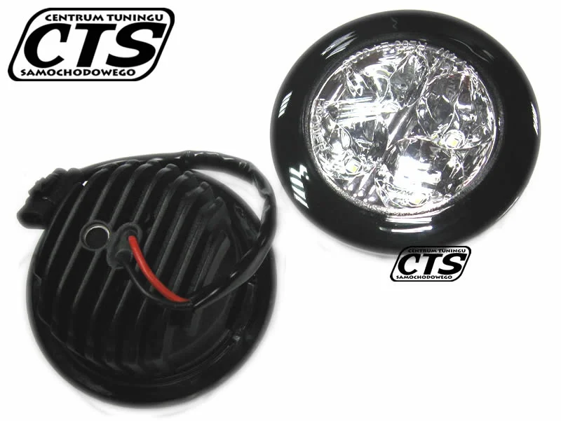 Lampy dzienne diodowe MTech 12V 4x1W HP LED OKRĄGŁE POŁYSK — ujęcie 4