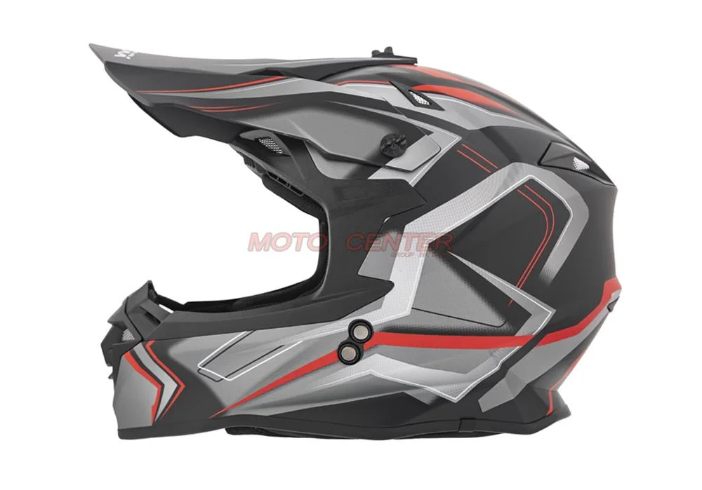 Kask crossowy BLEXX YS-217 czarny mat/grafit/czerwony M Homologacja ECE R22.06 — ujęcie 2