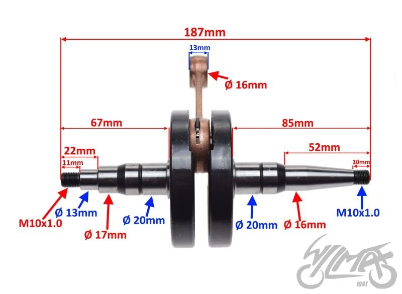 Wał korbowy Simson S51 — SN00018D — ujęcie 4