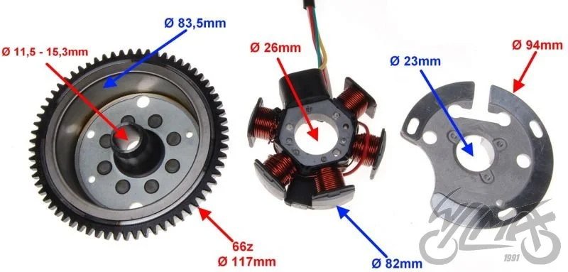 Stator iskrownik 6 cewek + koło magnesowe — ujęcie 2