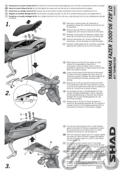 Stelaż kufra centralnego SHAD do Yamaha Fazer 1000 / FZ1 — ujęcie 2