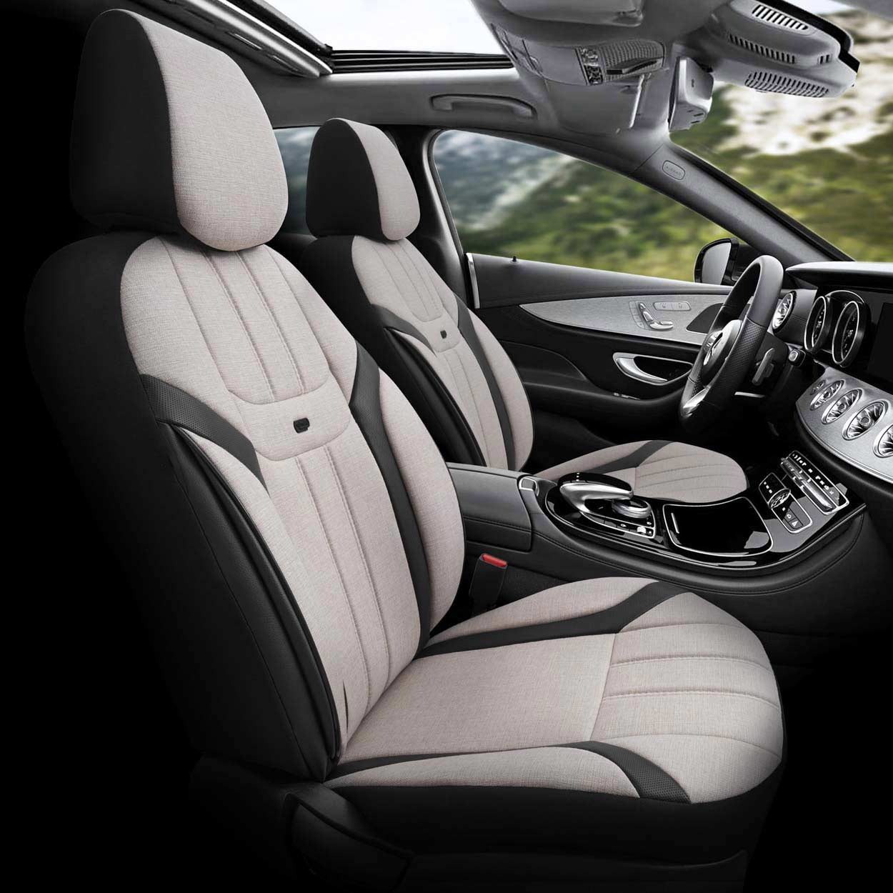 Komplet pokrowców na fotele samochodowe OTOM SWAN 503 BEIGE 3-ZIP — ujęcie 12