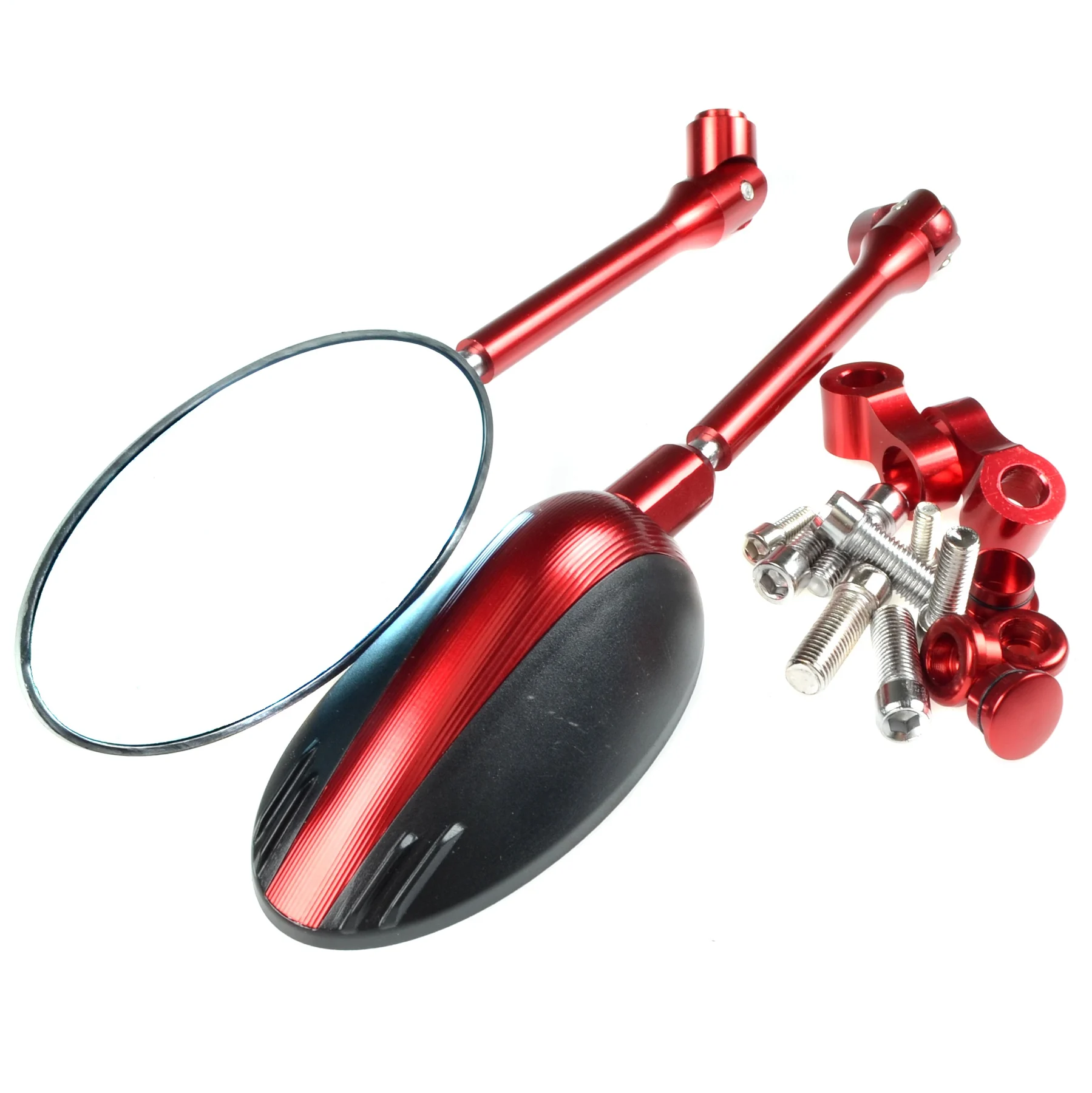 Lusterko czerwone carbon V4 aluminium Replika kpl.