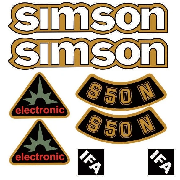 Naklejka Simson S50N electronic żółta kpl. JMP — ujęcie 1