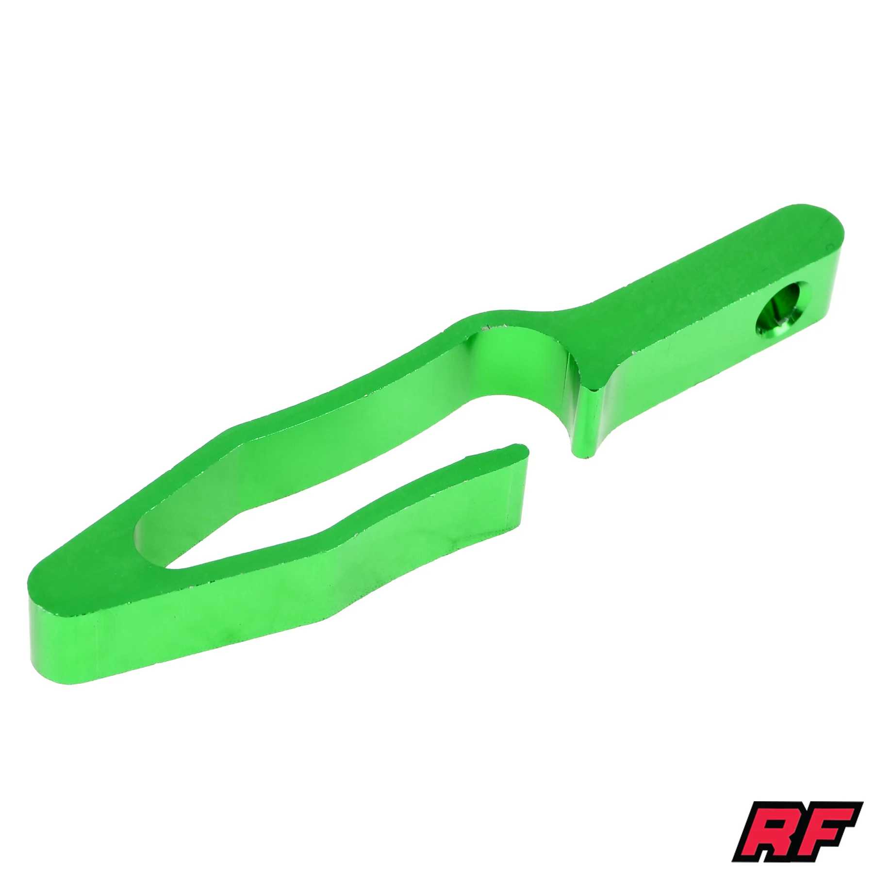 Uchwyt linek / przewodu hamulcowego uniwersalny aluminium CNC anoda zielony V2 Racing Force — ujęcie 2