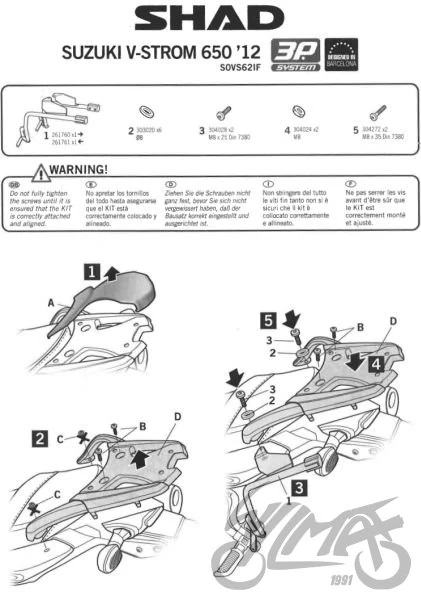 Stelaż kufra bocznego 3P SHAD do Suzuki V-STROM DL 650 — ujęcie 2